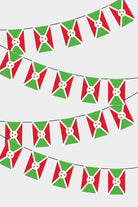 Burundi Rectangular Flag Bunting - 50 Meters Premium String Flags for Party Decoration | Professional Quality Raschel Fabric