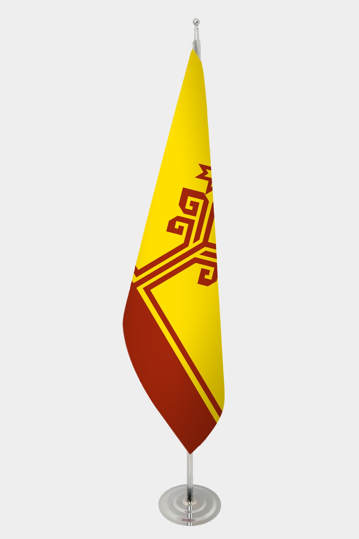 Chuvashia Official Indoor Flag — Double Satin, Chrome Pole