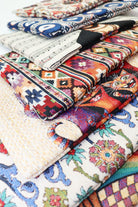Close-up of the woven jacquard fabric texture