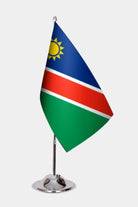 Namibia Desk Flag - Premium Double-Layer Satin with Chrome L-Shaped Stand | Professional Quality Country Desk Flag for Government Offices and Institutions