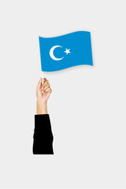 East Turkestan handheld flag on stick - durable polyester country flag for events and parades