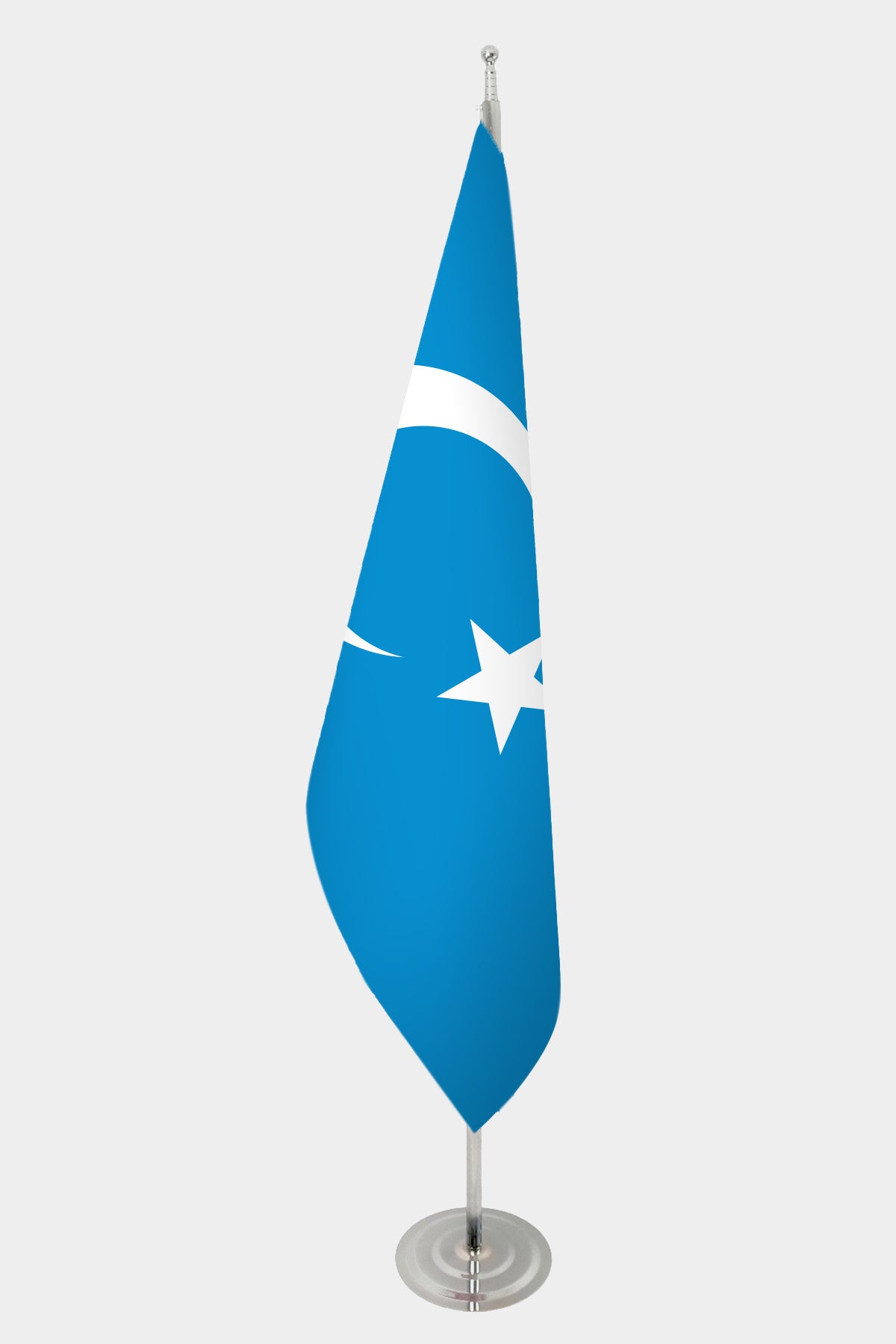 East Turkestan Official Indoor Flag — Double Satin, Chrome Pole