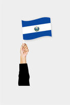El Salvador handheld flag on stick - durable polyester country flag for events and parades