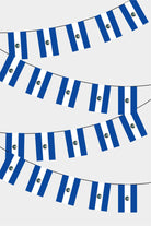 El Salvador Rectangular Flag Bunting - 50 Meters Premium String Flags for Party Decoration | Professional Quality Raschel Fabric