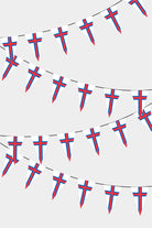 Faroe Islands Triangular Flag Bunting - 50 Meters Premium Pennant Flags for Party Decoration | Professional Quality Raschel Fabric