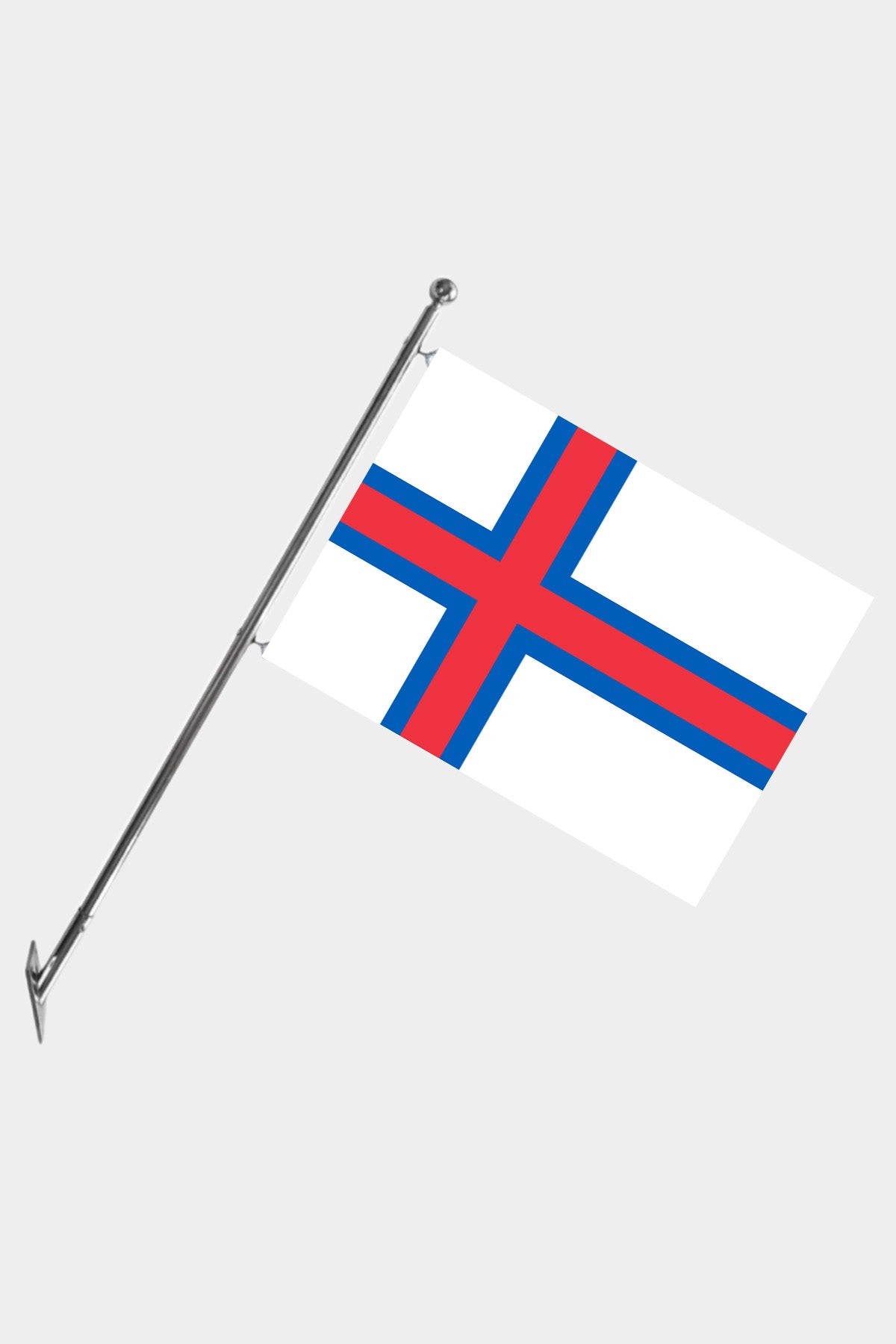 Faroe Islands Wall-Mounted Telescopic Flagpole Set — Polyester