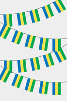 Gabon Rectangular Flag Bunting - 50 Meters Premium String Flags for Party Decoration | Professional Quality Raschel Fabric