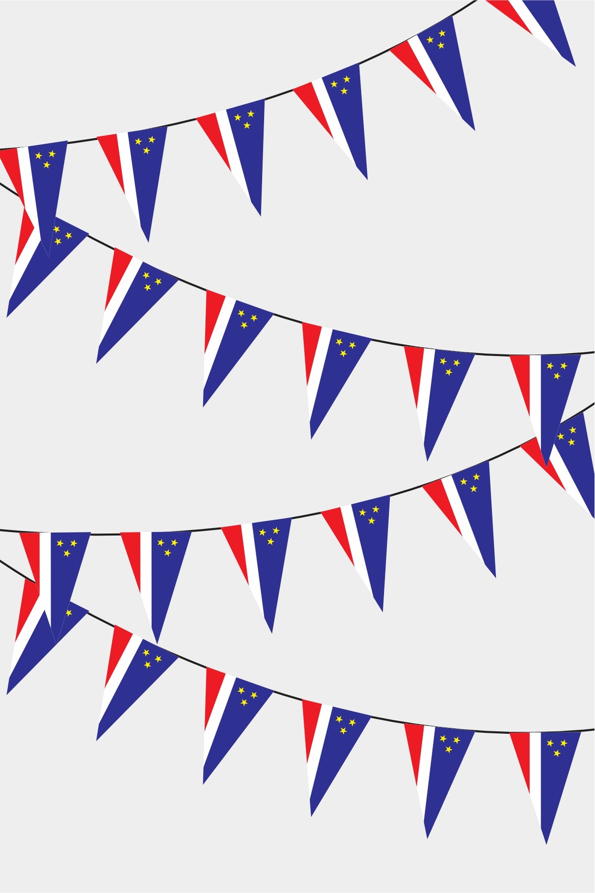 Gagauzia Triangular Flag Bunting - 50 Meters Premium Pennant Flags for Party Decoration | Professional Quality Raschel Fabric
