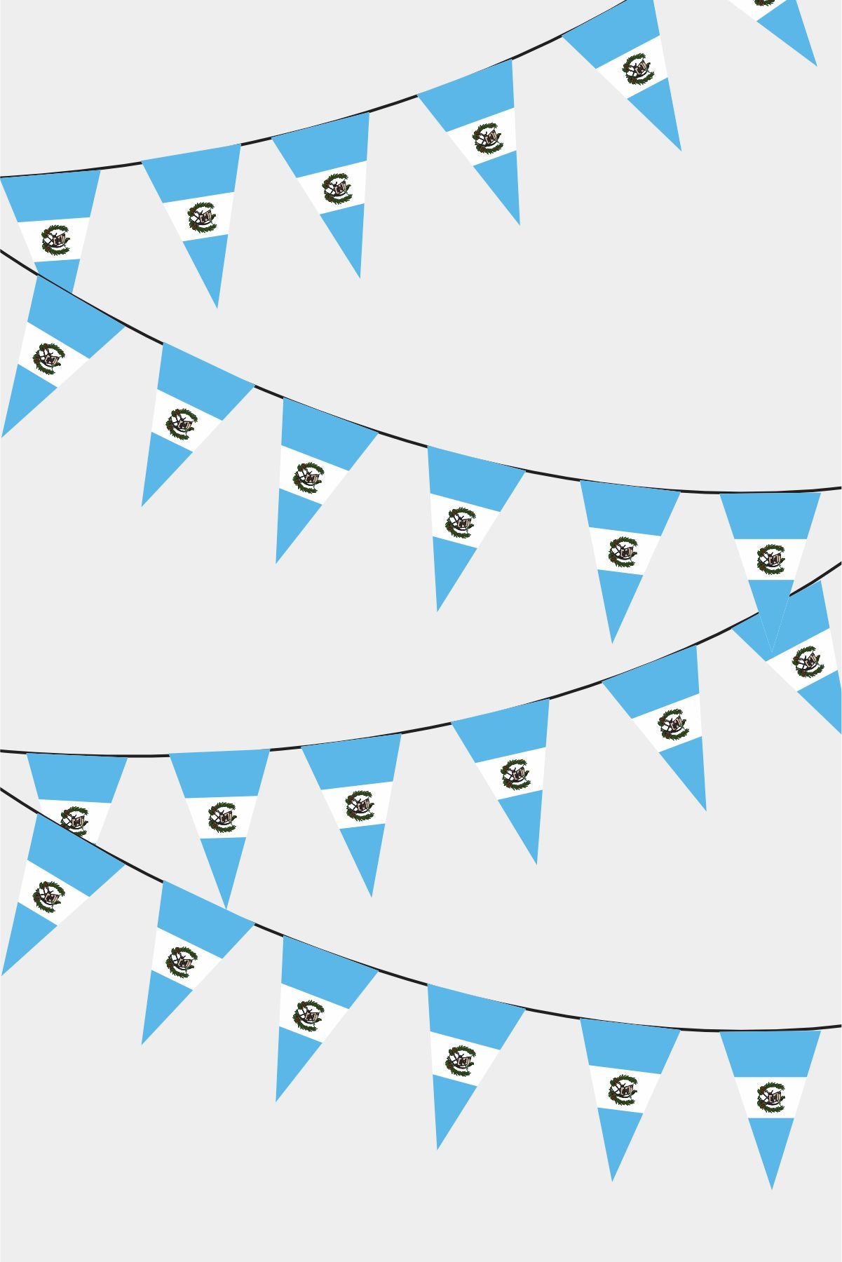 Guatemala Triangular Flag Bunting - 50 Meters Premium Pennant Flags for Party Decoration | Professional Quality Raschel Fabric