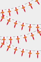 Guernsey Triangular Flag Bunting - 50 Meters Premium Pennant Flags for Party Decoration | Professional Quality Raschel Fabric
