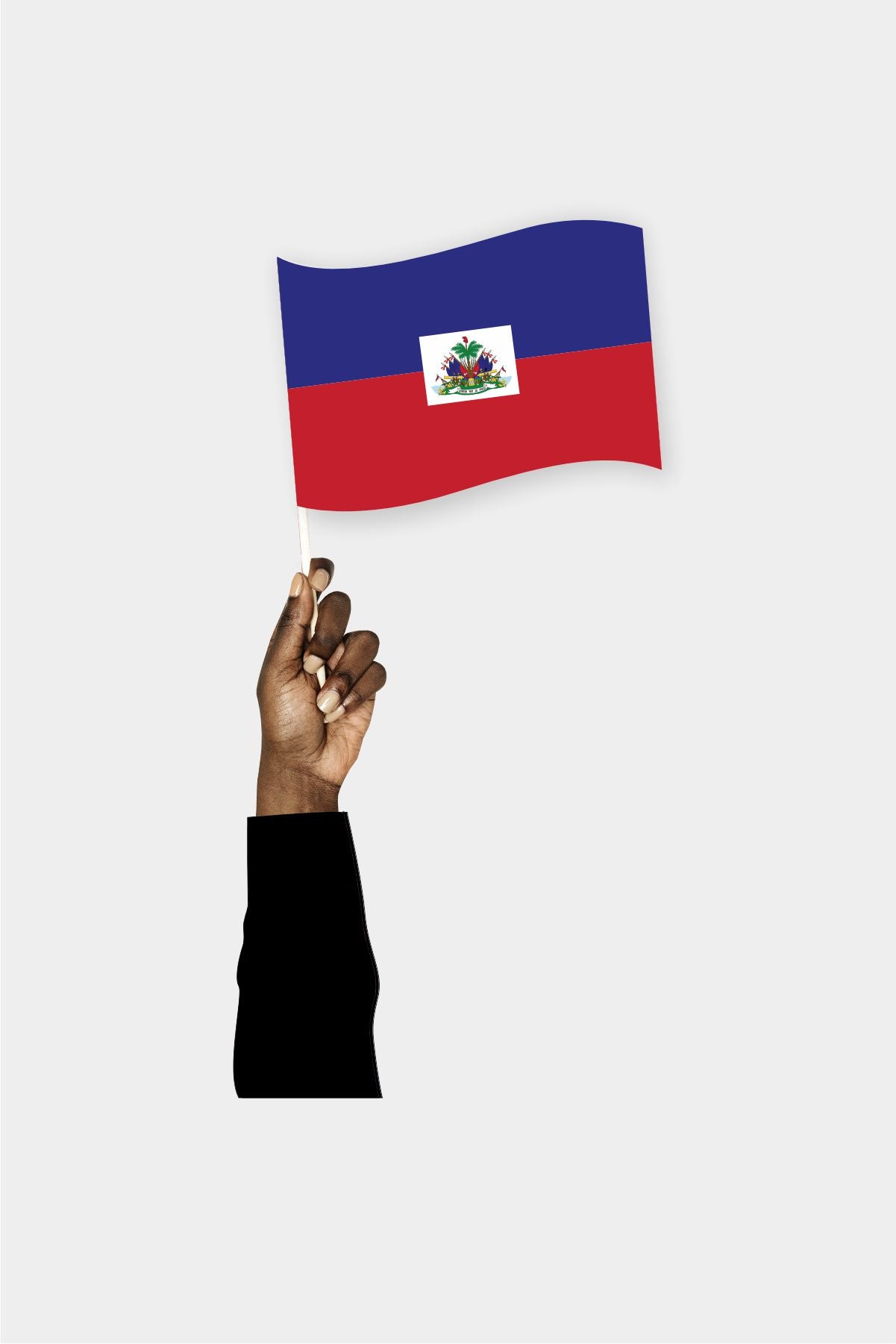 Haiti handheld flag on stick - durable polyester country flag for events and parades