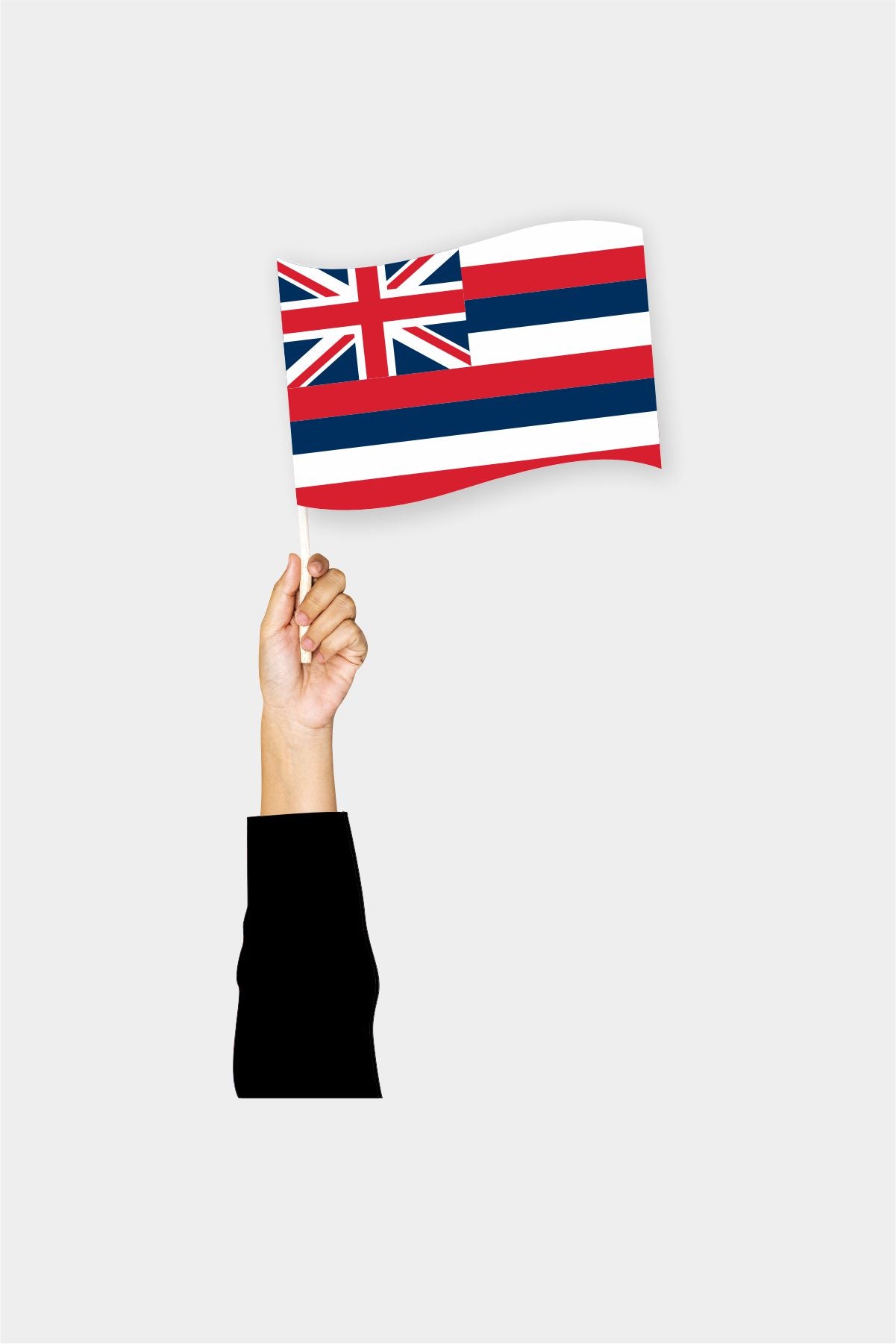 Hawaii handheld flag on stick - durable polyester country flag for events and parades