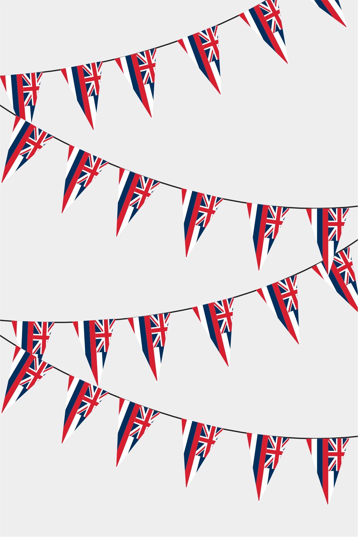 Hawaii Triangular Flag Bunting - 50 Meters Premium Pennant Flags for Party Decoration | Professional Quality Raschel Fabric