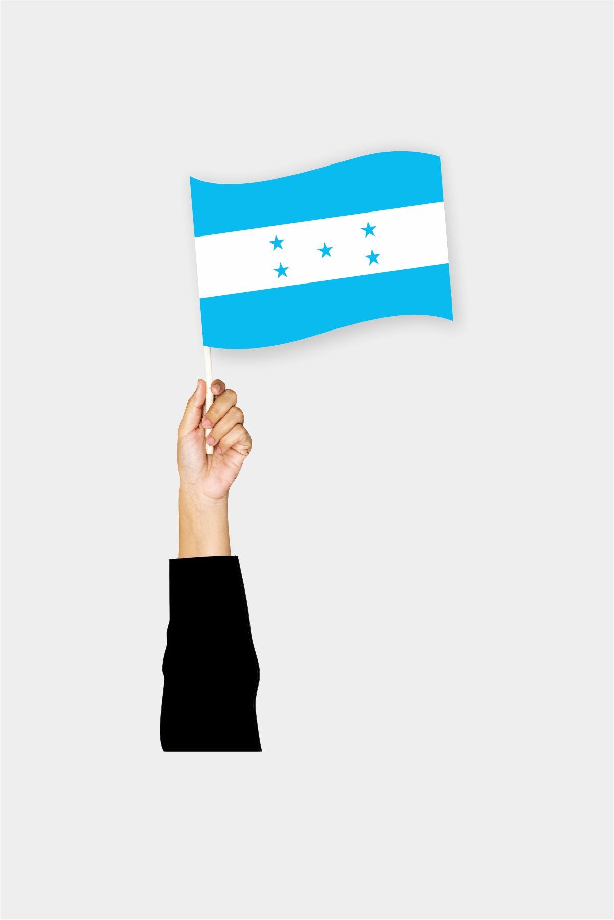 Honduras handheld flag on stick - durable polyester country flag for events and parades