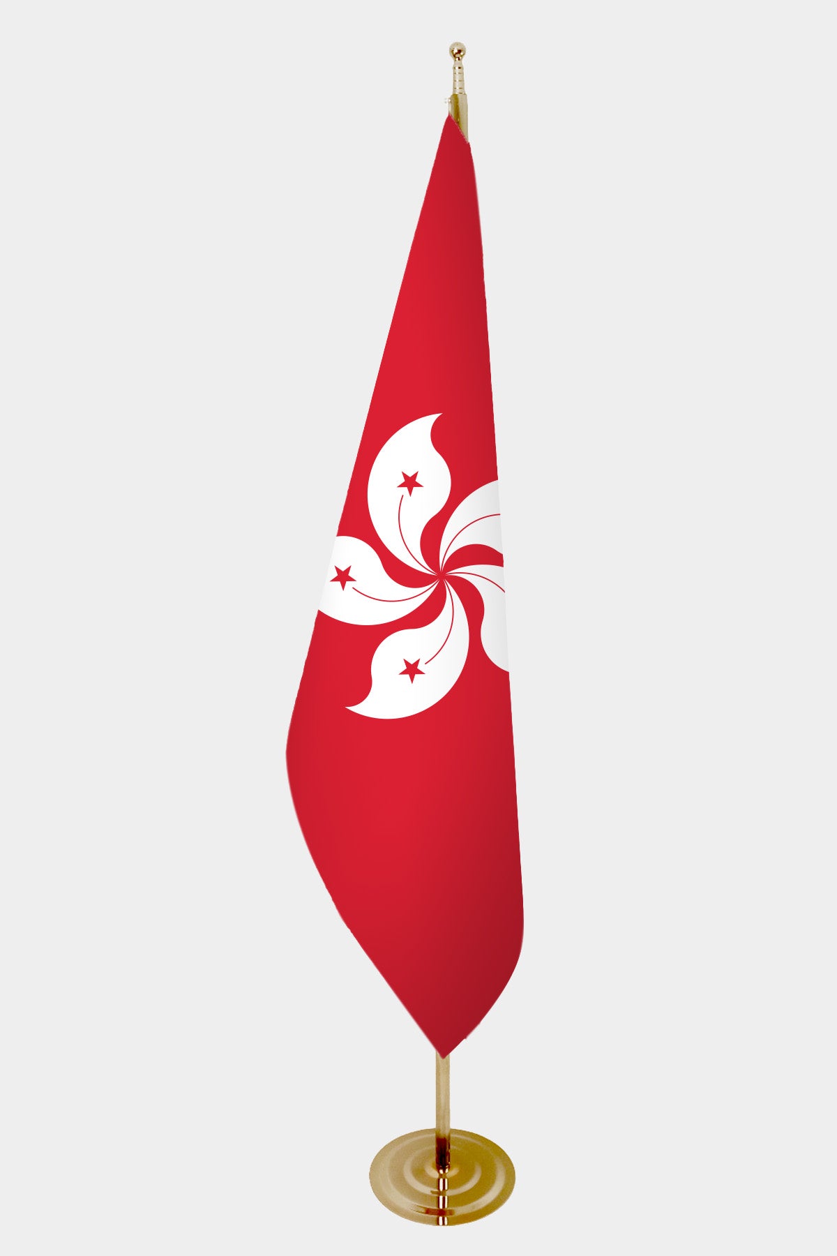Hong Kong Official Indoor Flag — Double Satin, Gold Pole