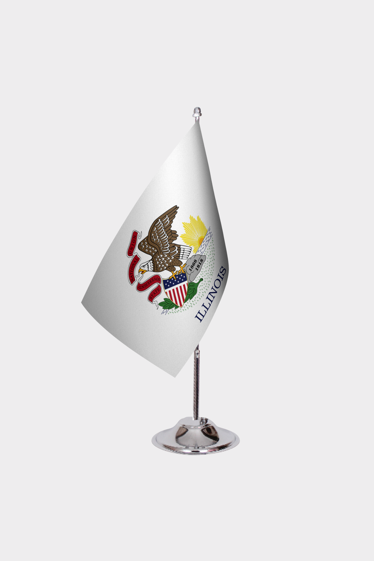Illinois State Desk Flags — Double Satin