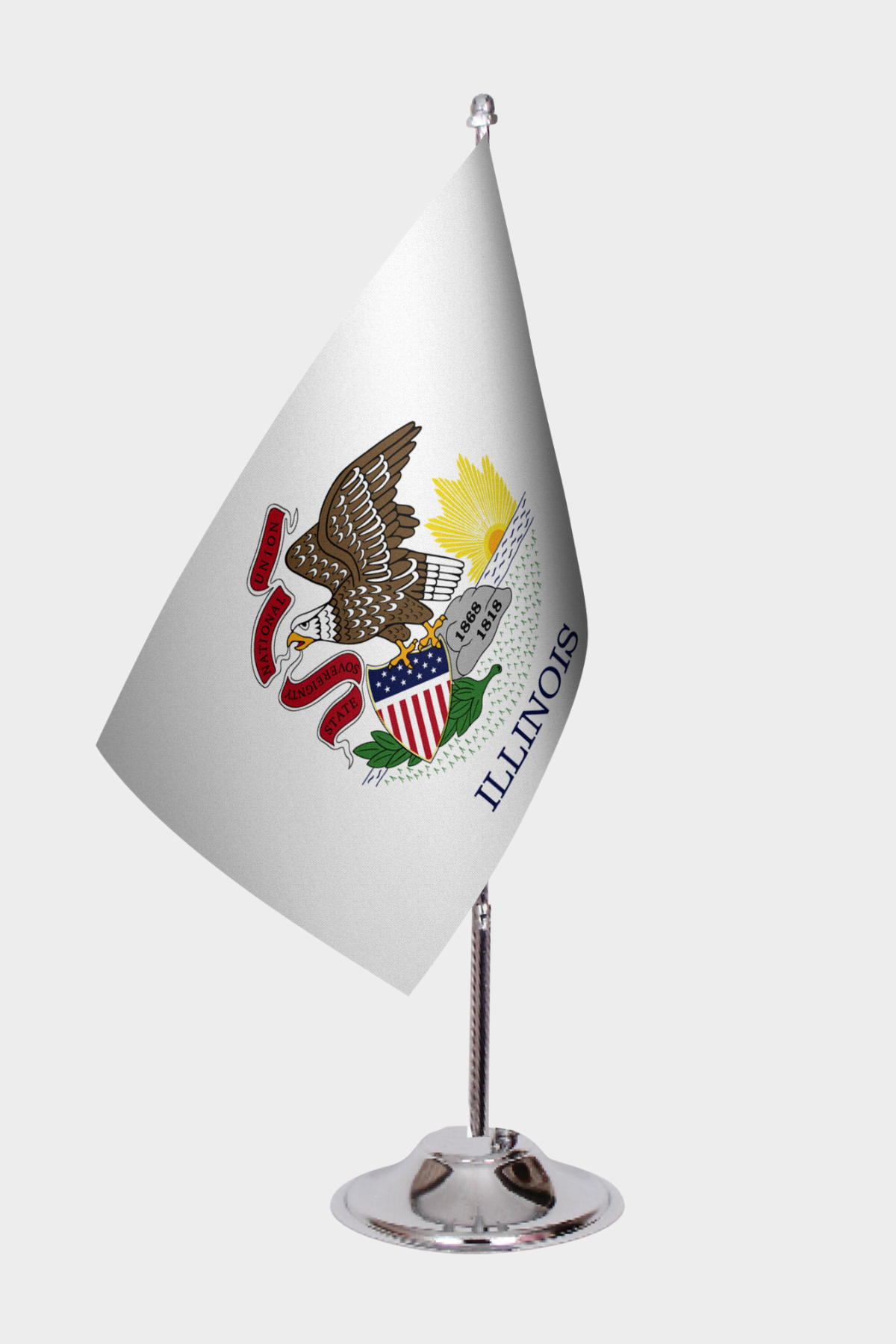 Illinois State Desk Flags — Full View
