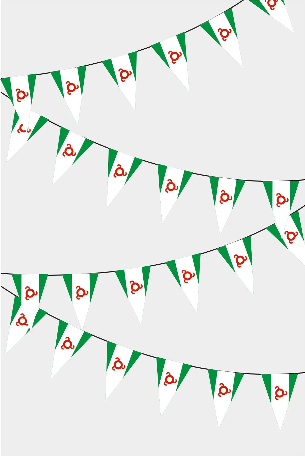 Ingushetia Triangular Flag Bunting - 50 Meters Premium Pennant Flags for Party Decoration | Professional Quality Raschel Fabric