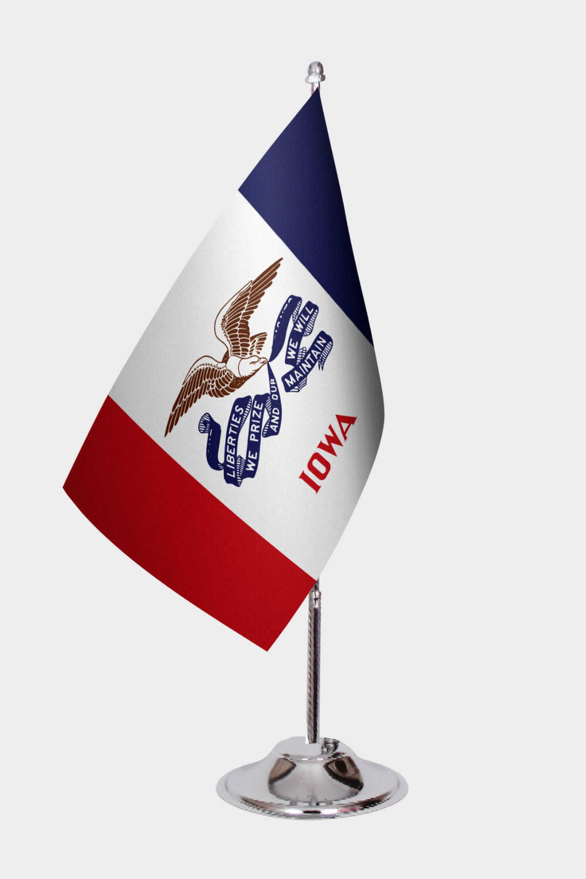 Iowa State Desk Flags — Full View