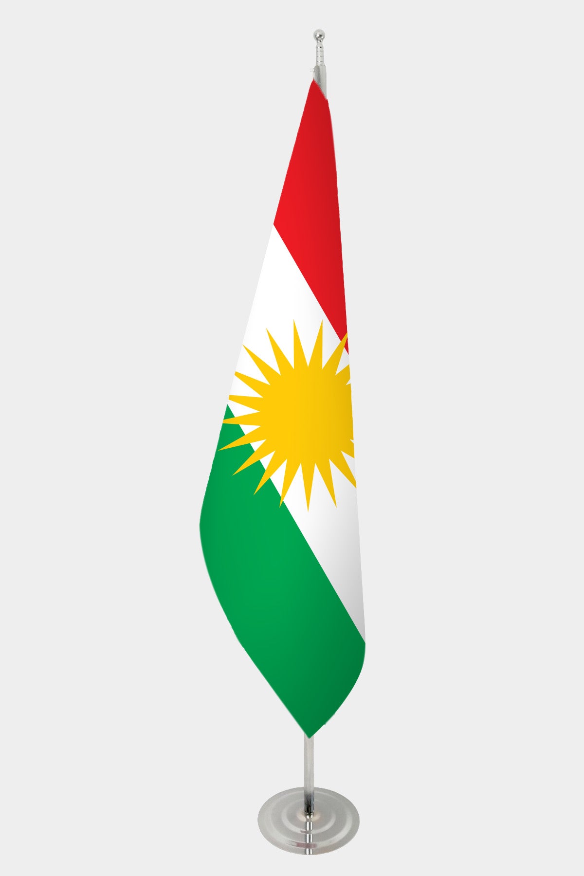 Irak Kürdistanı Makam Bayrağı Seti — Krom Direkli