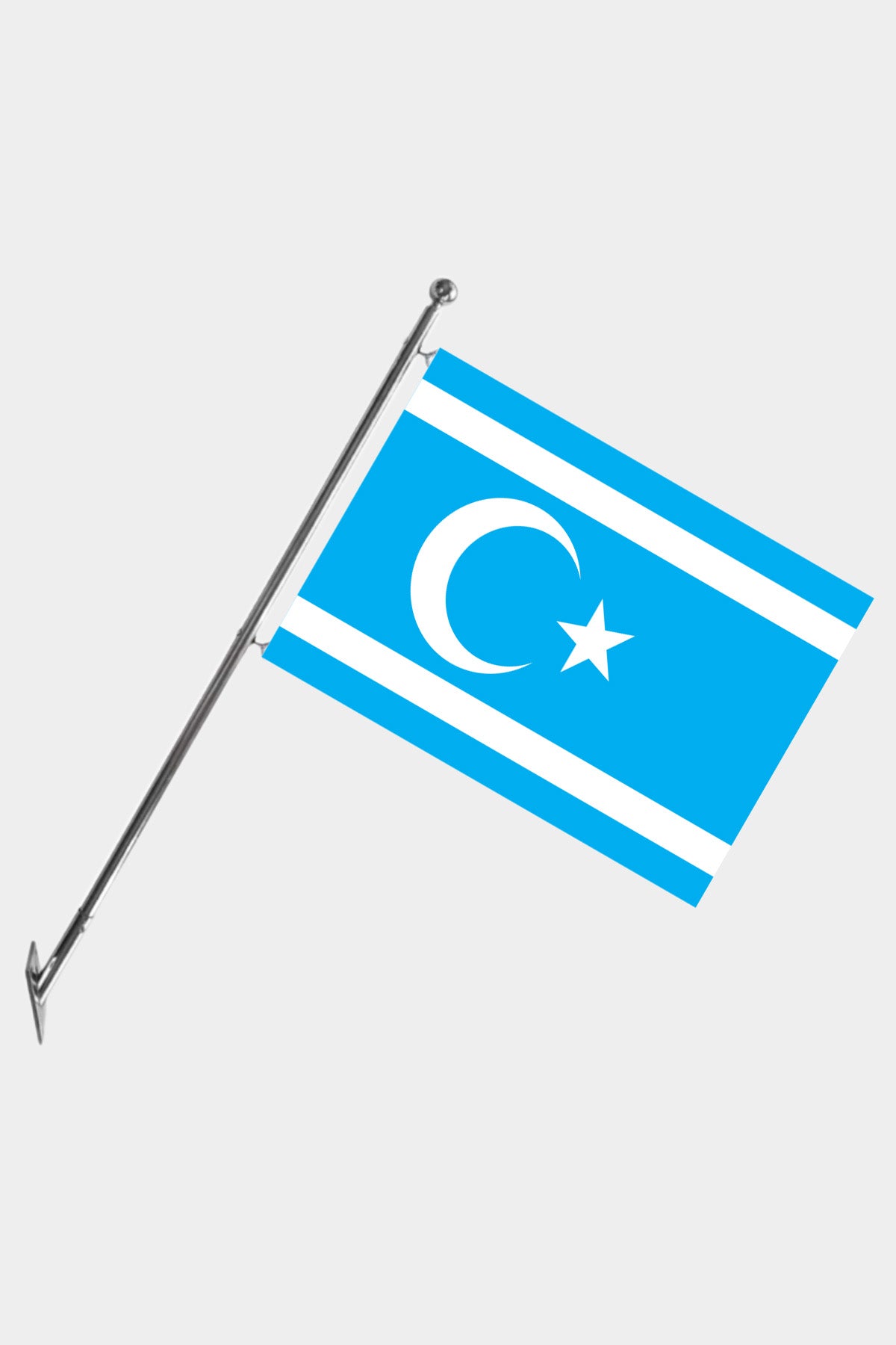 Iraqi Turkmen Wall-Mounted Telescopic Flagpole Set — Polyester