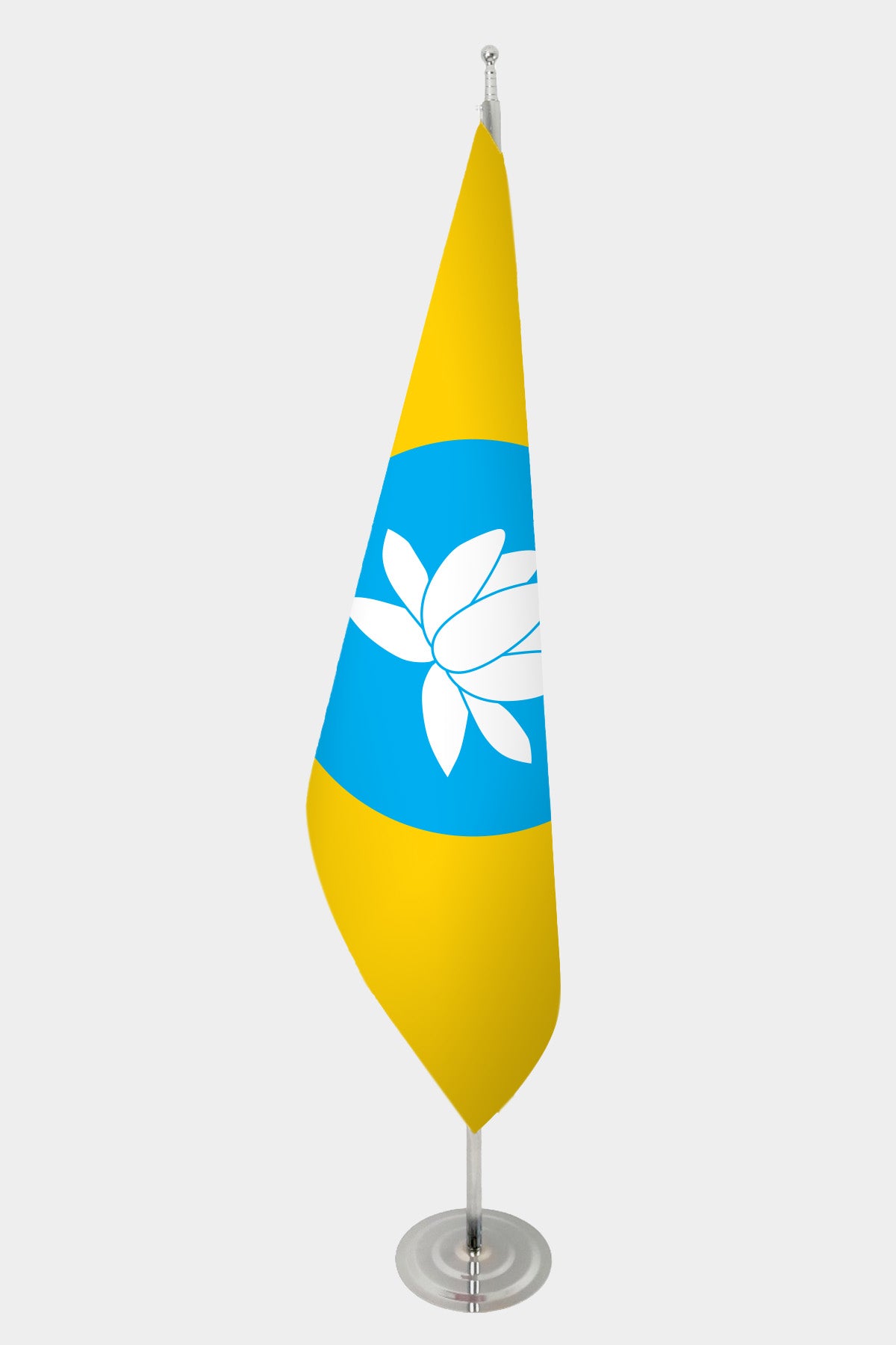 Kalmykia Official Indoor Flag — Double Satin, Chrome Pole