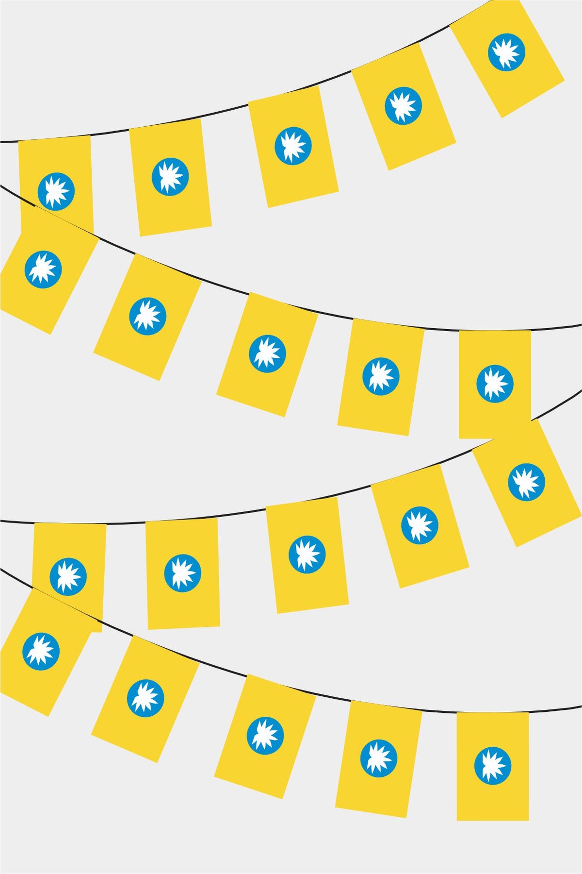 Kalmykia Rectangular Flag Bunting - 50 Meters Premium String Flags for Party Decoration | Professional Quality Raschel Fabric