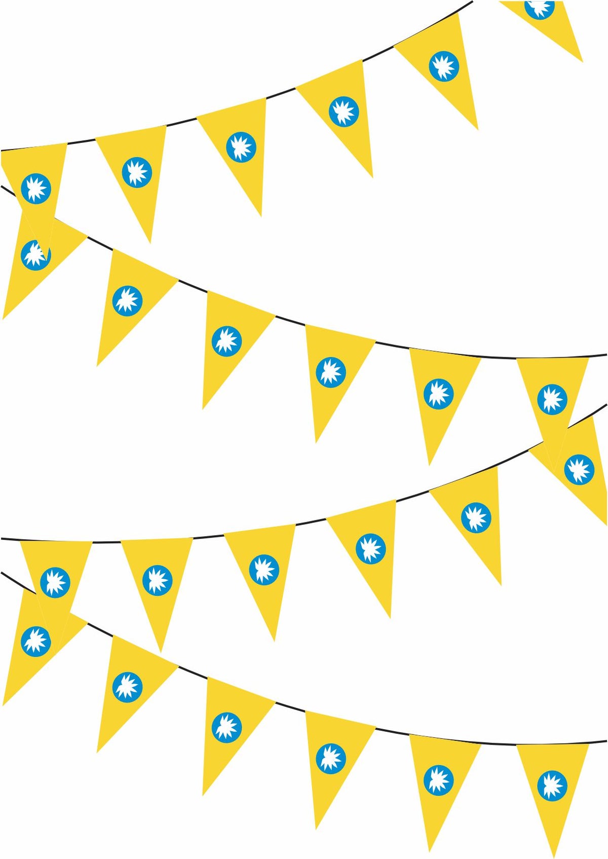 Kalmykia Triangular Flag Bunting - 50 Meters Premium Pennant Flags for Party Decoration | Professional Quality Raschel Fabric