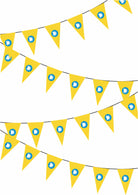 Kalmykia Triangular Flag Bunting - 50 Meters Premium Pennant Flags for Party Decoration | Professional Quality Raschel Fabric