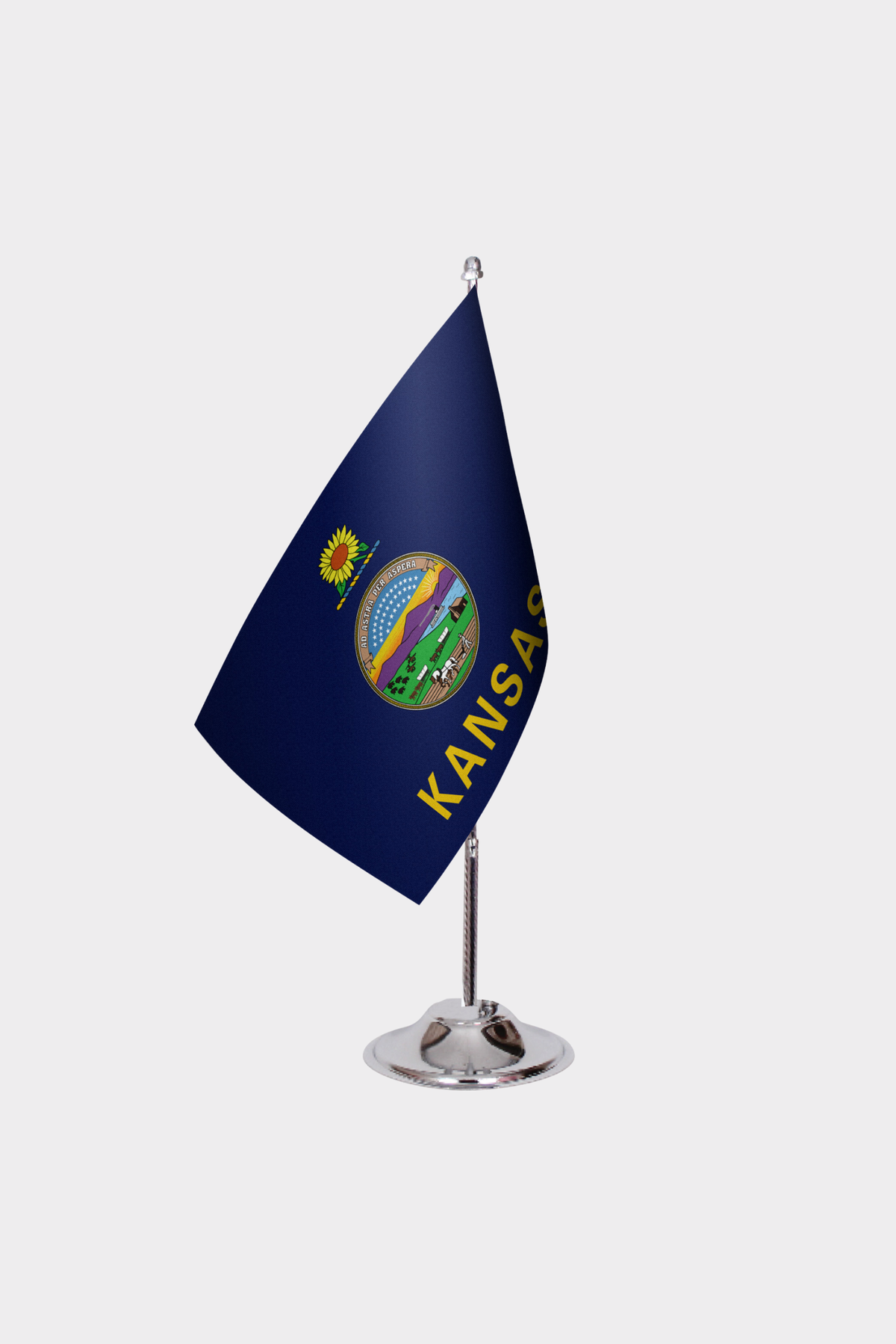 Kansas State Desk Flags — Double Satin