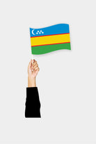 Karakalpakstan handheld flag on stick - durable polyester country flag for events and parades