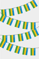 Karakalpakstan Rectangular Flag Bunting - 50 Meters Premium String Flags for Party Decoration | Professional Quality Raschel Fabric