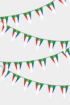 Khakassia Triangular Flag Bunting - 50 Meters Premium Pennant Flags for Party Decoration | Professional Quality Raschel Fabric