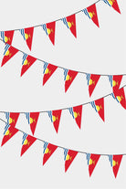 Kiribati Triangular Flag Bunting - 50 Meters Premium Pennant Flags for Party Decoration | Professional Quality Raschel Fabric
