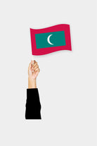 Maldives handheld flag on stick - durable polyester country flag for events and parades