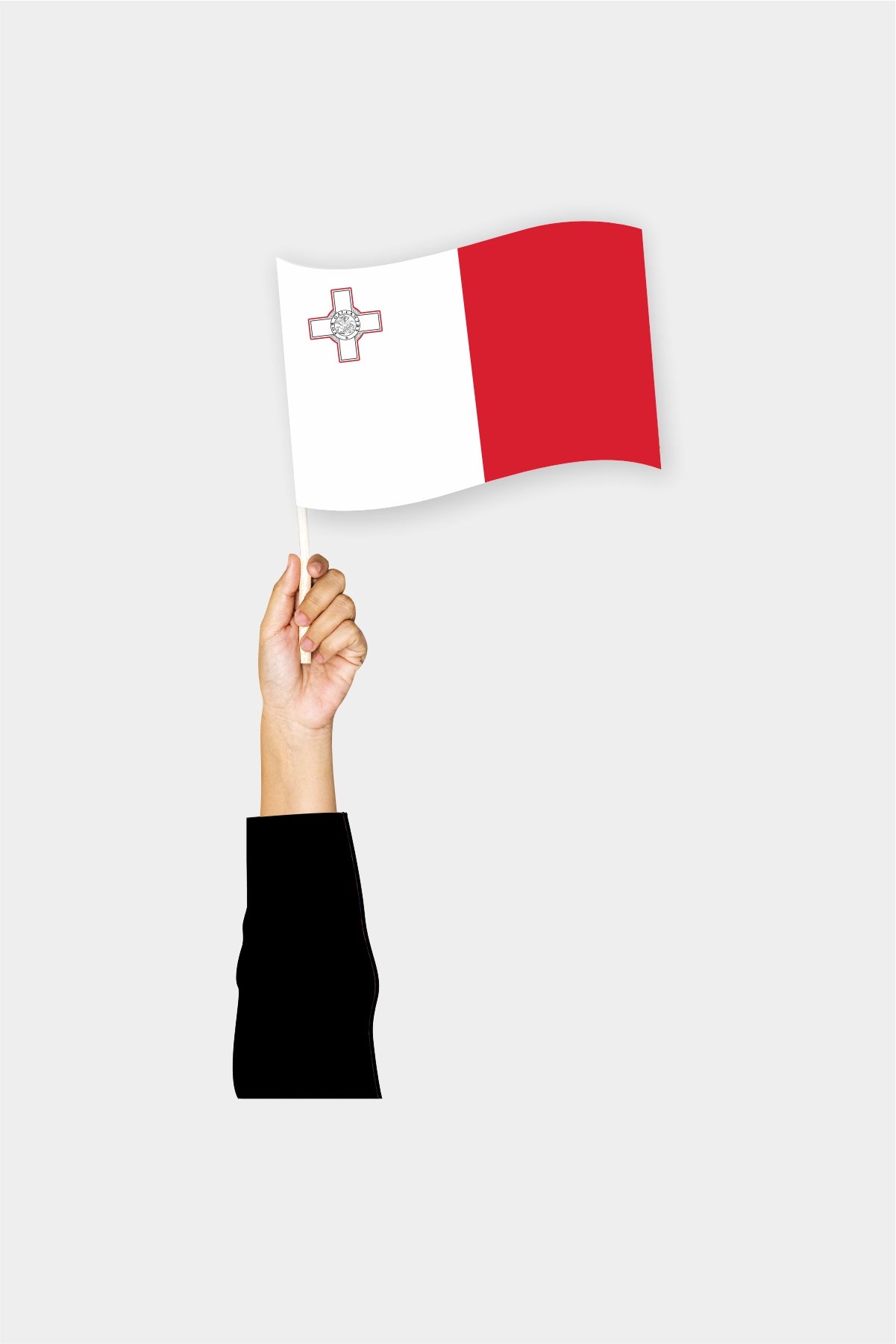 Malta handheld flag on stick - durable polyester country flag for events and parades