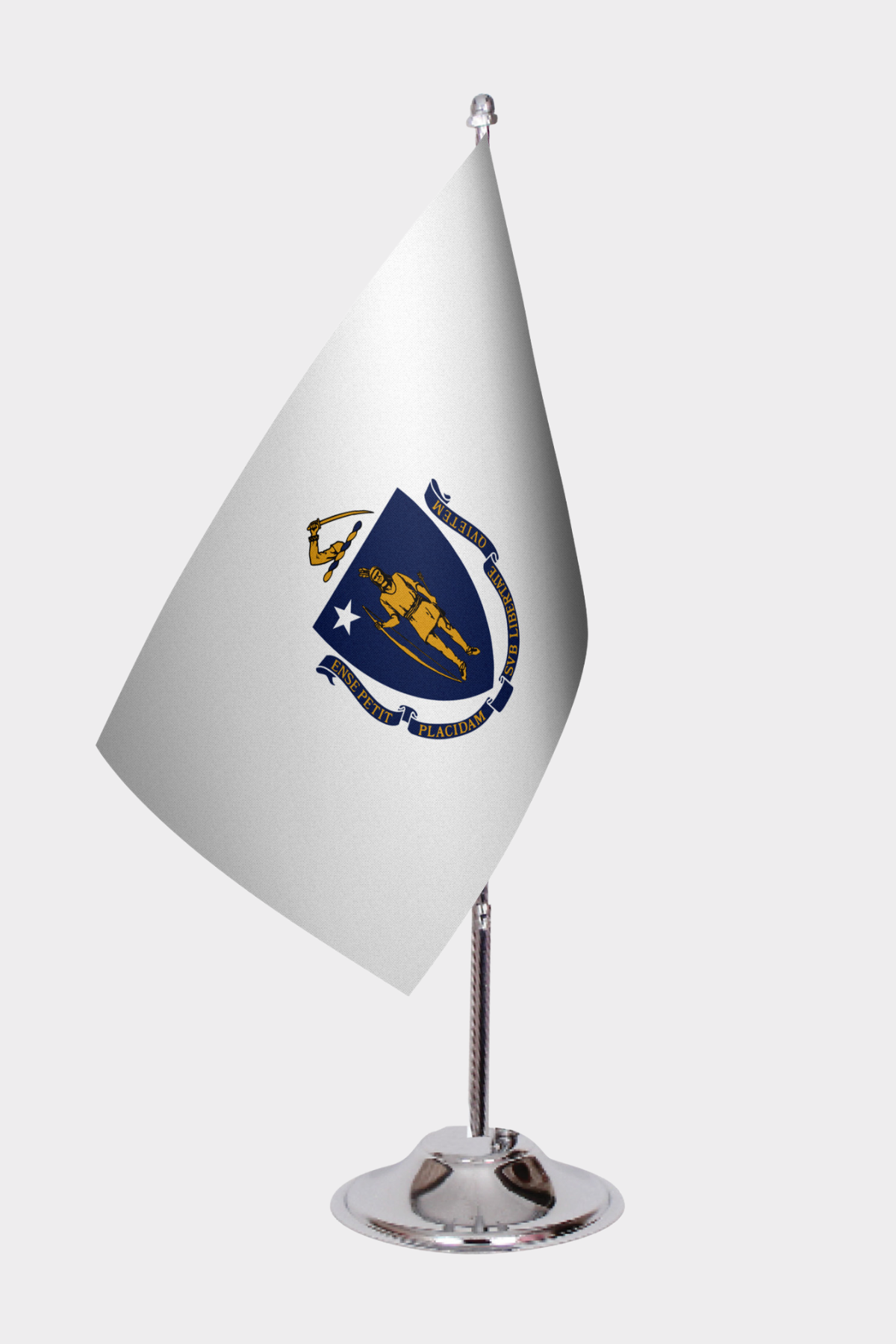 Massachusetts State Desk Flags — Full View
