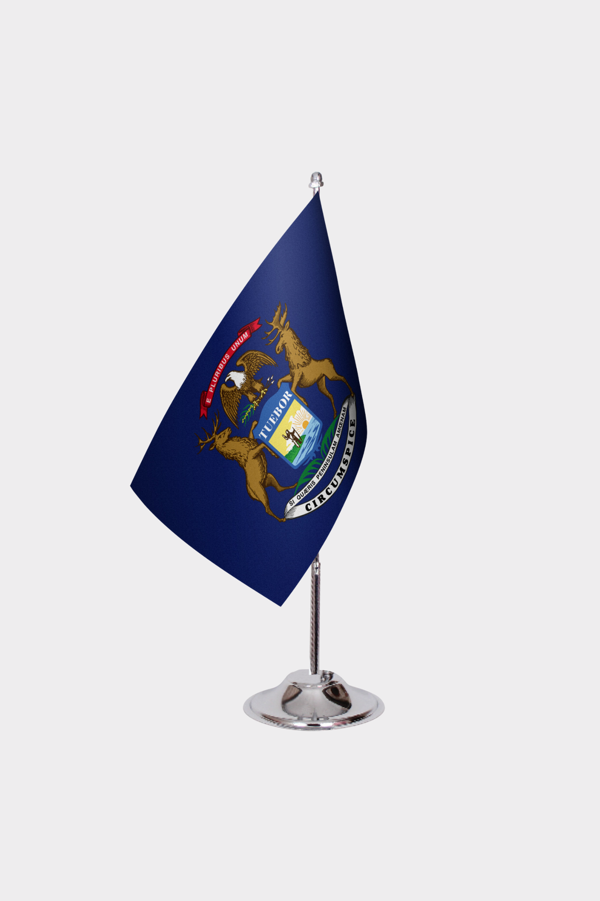 Michigan State Desk Flags — Double Satin