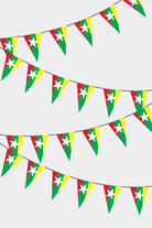 Myanmar Triangular Flag Bunting - 50 Meters Premium Pennant Flags for Party Decoration | Professional Quality Raschel Fabric