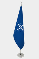 NATO Official Indoor Flag — Double Satin, Chrome Pole
