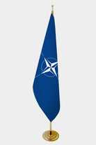 NATO Official Indoor Flag — Double Satin, Gold Pole