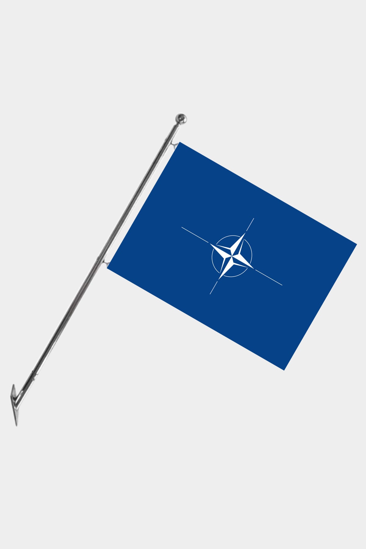 NATO Wall-Mounted Telescopic Flagpole Set — Polyester