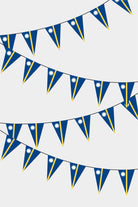 Nauru Triangular Flag Bunting - 50 Meters Premium Pennant Flags for Party Decoration | Professional Quality Raschel Fabric