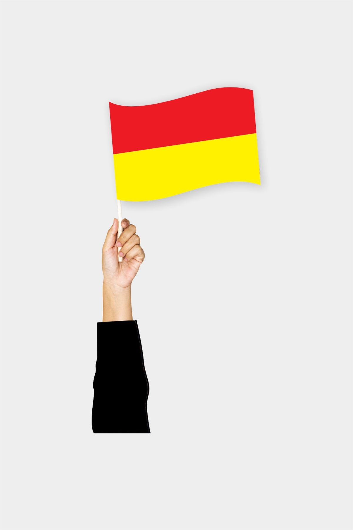 North Ossetia handheld flag on stick - durable polyester country flag for events and parades