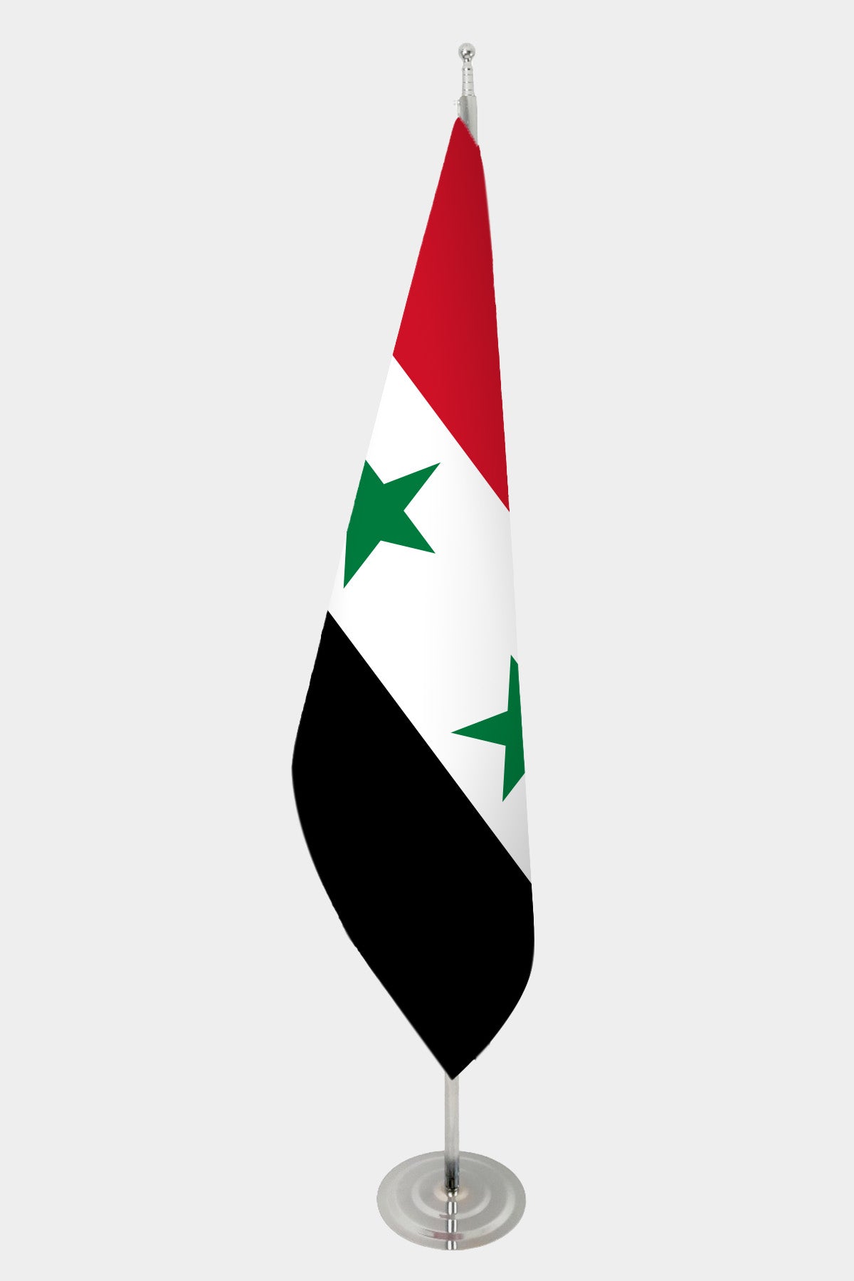 Old Syria Official Indoor Flag — Double Satin, Chrome Pole