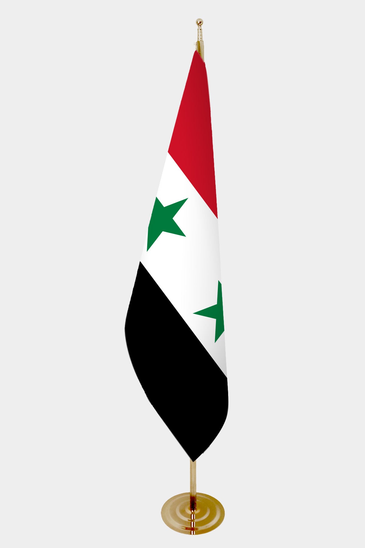 Old Syria Official Indoor Flag — Double Satin, Gold Pole