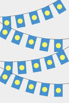 Palau Rectangular Flag Bunting - 50 Meters Premium String Flags for Party Decoration | Professional Quality Raschel Fabric