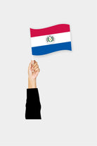 Paraguay handheld flag on stick - durable polyester country flag for events and parades