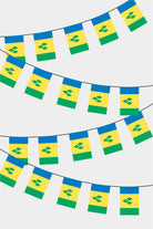 Saint Vincent and Grenadinler Rectangular Flag Bunting - 50 Meters Premium String Flags for Party Decoration | Professional Quality Raschel Fabric