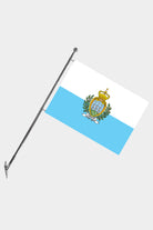 San Marino Wall-Mounted Telescopic Flagpole Set — Polyester